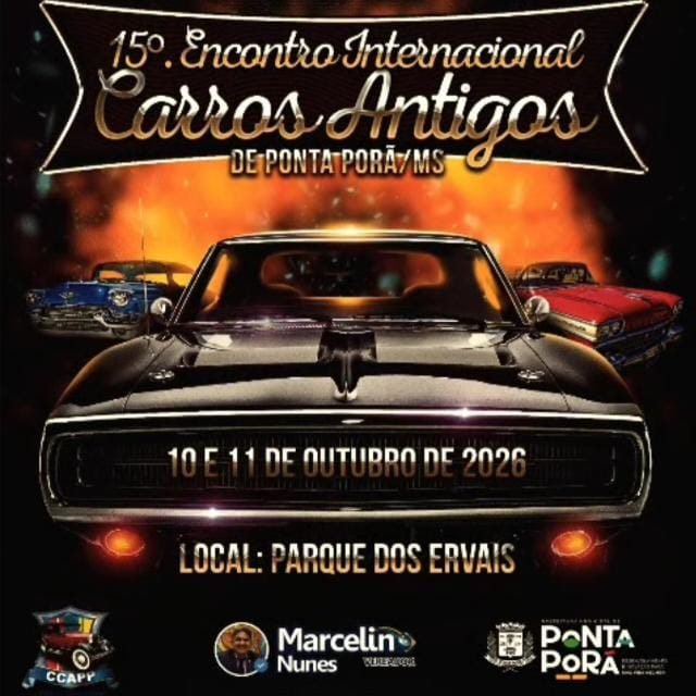 Cartaz do evento ENCONTRO INTERNACIONAL DE CARROS ANTIGOS DE PONTA PORÃ, Ponta Porã/MS